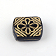 Rectangle with Flower Plating Acrylic Beads PACR-Q102-205B-1