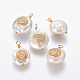 Colgantes naturales de perlas cultivadas de agua dulce PEAR-L027-09-2