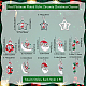 Beebeecraft 6 pz 6 pendenti in ottone a tema natalizio con micro pavé di zirconi cubici ZIRC-BBC0001-41-2