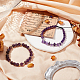 Olycraft 2pcs 2 style ensemble de bracelets extensibles en perles d'améthyste naturelle BJEW-OC0001-12-5