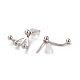 925 асимметричные серьги-гвоздики из стерлингового серебра с шариками и когтями EJEW-I259-08P-2
