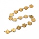304ステンレス鋼の花のリンクチェーン  カラフルなエナメル  ハンダ付け  スプールで  ゴールドカラー  10x1~2mm CHS-C004-03G-4