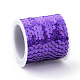 環境に優しいプラスチックスパンコールビーズ  スパンコールビーズ  装飾アクセサリー  フラットラウンド  青紫色  6mm  約5m /ロール PVC-Q092-6mm-P50128-2