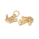 Rack Plating Brass Micro Pave Clear Cubic Zirconia Charms ZIRC-C040-34G-3