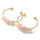 Bracelet manchette en perles de cristal de quartz naturel BJEW-TA00369-1
