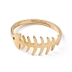 Ion Plating(IP) 201 Stainless Steel Fishbone Adjustable Ring for Women RJEW-K238-12G-1