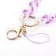 Two Tone Transparent Acrylic Curb Chain Mobile Straps HJEW-JM00453-02-2