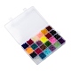 24 brins de perles de verre transparent de couleurs FGLA-X0001-04B-6mm-3
