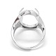 925 componentes de anillo de dedo de garra de diamante de imitación de plata esterlina STER-E061-37P-4