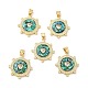 Rack Plating Brass Micro Pave Cubic Zirconia with Synthetic Opal Pendants KK-D088-35G-1