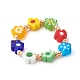 Handmade Millefiori Glass Beads Stretch Rings RJEW-JR00368-01-1