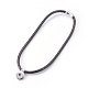 17.9inch Black Color Trendy Braided Imitation Leather Necklace Making X-NJEW-S104-1