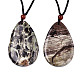 Natural Flower Agate Pendant Necklaces NJEW-S421-021B-1