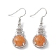 Gemstone Gourd Dangle Earrings with Crystal Rhinestone EJEW-A092-04P-2