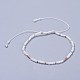 Bracelets de perles tressées en fil de nylon ajustable BJEW-JB04374-2