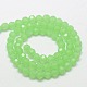 Faceted(32 Facets) Imitation Jade Round Glass Beads Strands X-EGLA-J042-4mm-28-2