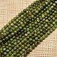 De piedras preciosas naturales de cuarzo verde hebras de perlas reronda G-L142-8mm-01-1