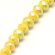 AB Color Plated Electroplate Opaque Solid Color Crystal Glass Rondelle Beads Strands X-EGLA-F045A-08AB-2
