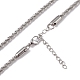 304 Stainless Steel Bone Rope Chain Necklace for Women NJEW-I121-01C-P-2