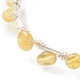 Bracelet de perles tressées en opale jaune naturelle BJEW-JB07998-05-4