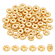 BENECREAT 100Pcs 18K Real Gold Plated Spacer Beads Flower Bead Cap 8mm Golden Loose Spacer Beads for Bracelet Necklace Earring Jewelry Making(Hole: 2mm) PALLOY-BC0001-11-1