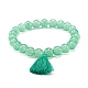 Ensemble de bracelets extensibles de perles rondes de jade de malaisie naturel teint BJEW-JB06956-2