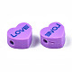 手作り樹脂粘土ビーズ連売り  単語「love」付けのハート  バレンタインデーのために  ミックスカラー  8~9x9~9.5x4~5mm  穴：1.6mm  約40個/連  14.06インチ〜14.57インチ（35.7~37cm） CLAY-N006-72-5