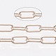 溶接されていない鉄のペーパークリップチェーン  描かれた細長いアズキチェーン  スプールで  ローズゴールド  12.5x5.6x1.2mm  約82.02フィート（25m）/ロール CH-S125-09A-RG-1