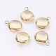 Golden Tone Brass Glass Flat Round Charms GLAA-M003-A-14G-1