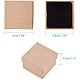 BENECREAT 24 Pack Ring Box 5x5x3cm Kraft Brown Square Cardboard Jewelry Boxes Small Gift Box for Wedding Party Birthdays CBOX-BC0004-87-3