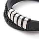 Black Microfibre Braided Cord Triple Layer Multi-strand Bracelet with 304 Stainless Steel Magnetic Clasps BJEW-P275-03P-2