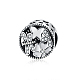 Плоские круглые с стрекоза 925 стерлингового серебра кубического циркония и эмали европейских бисера STER-BB15839-1