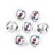 Cuentas de esmalte de perlas de imitación de plástico abs con tema de mahjong KY-G020-04D-3