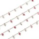 3.28 Feet Handmade Faceted Natural Red Tourmaline Beaded Chains X-CHC-E021-02C-P-2