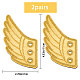 Gorgecraft 2 paire d'ailes de chaussures dorées DIY-WH0214-39C-2