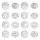 DICOSMETIC 24Pcs 4 Style Stainless Steel Flat Round Pendants 1.5mm Hole Hollow Cat/Flower/Cherry Tree/Owl Dangle Charms Scenery Animal Pendants for Jewelry Making STAS-DC0006-74-6