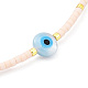Bracelet de perles miyuki réglable graine et résine mauvais œil tressé pour femme BJEW-O187-11-3