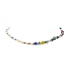 Collar de perlas naturales y millefiori y cuentas de vidrio de semilla para mujer NJEW-JN04161-4