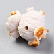 樹脂ビーズ  模造食品  ポップコーンのおもちゃ  貝殻色  21x19.5x16.5mm  穴：2mm RESI-O009-17A-3