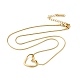 304 collier pendentif coeur en acier inoxydable avec chaînes serpent rondes NJEW-H024-07G-1