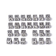 アンティーク調アクリルビーズ  水平穴  頭文字を持つキューブ  アンティークシルバーメッキ  6x6x6mm  穴：3mm  約3000個/500g PACR-Q118-01AS-2