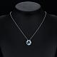 Silver Plated Brass Cubic Zirconia Flower Pendant Necklaces NJEW-BB02944-A-5