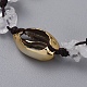 Bracelets de perles tressées en cristal de quartz naturel à puce réglable BJEW-JB04994-03-4