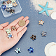 SUNNYCLUE 1 Box 16 Pcs 8 Colors Handmade Porcelain Beads Starfish Beads Hole 2mm Sea Stars Glazed Porcelain Beads for Necklace Bracelet Earring Making PORC-SC0001-03-3