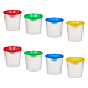 子供のこぼれないプラスチックペイントカップ  色付き蓋付き  清掃用  ミックスカラー  7.1x7.4cm  4色  5個/カラー  20個/セット AJEW-NB0001-73-9