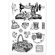 GLOBLELAND Vintage Sewing Machine Clear Stamps Rose Sewing Equipment Silicone Clear Stamp Seals for Cards Making DIY Scrapbooking Photo Journal Album Decoration DIY-WH0167-56-924-8