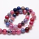 Dyed Natural Agate Faceted Round Beads Strands G-E320E-8mm-02-2