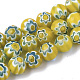 Chapelets de perles vernissées de millefiori manuelles X-LAMP-R143-01G-1