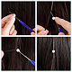 Unicraftale 10Pcs 10 Style Plastic Crochet Hooks & Stainless Steel Hair Extension Loop Needle Threader TOOL-UN0001-31-4