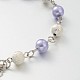 Round Glass Pearl Anklets AJEW-AN00062-04-3